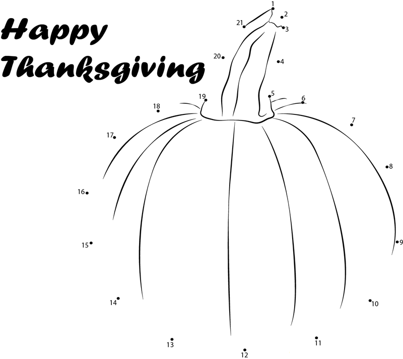 Celebrate Thanksgiving Day printable dot to dot worksheet