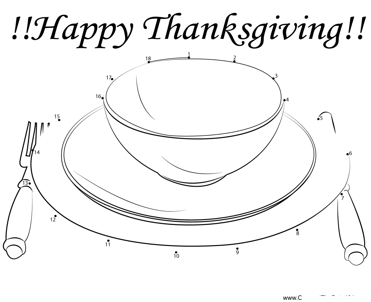 Family-Dinner-On-Thanksgiving-Day dot to dot worksheets