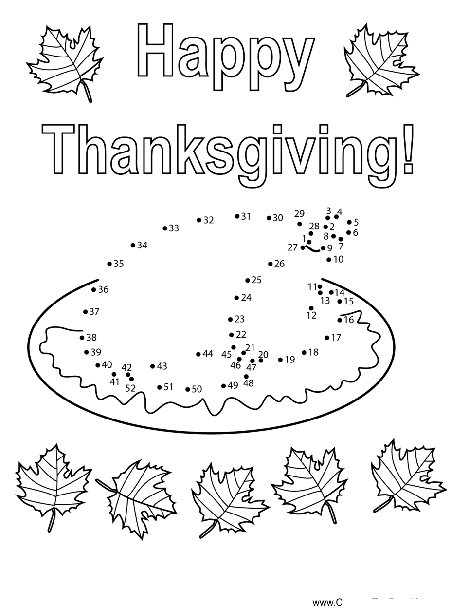 Happy-Thanksgiving dot to dot worksheets