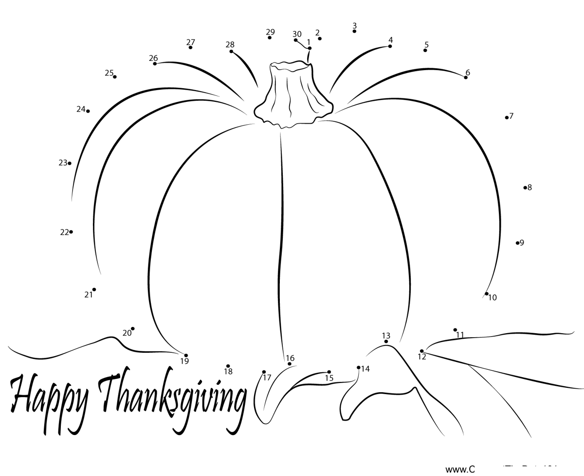 Pumpkin-Thanksgiving-Day printable dot to dot worksheet