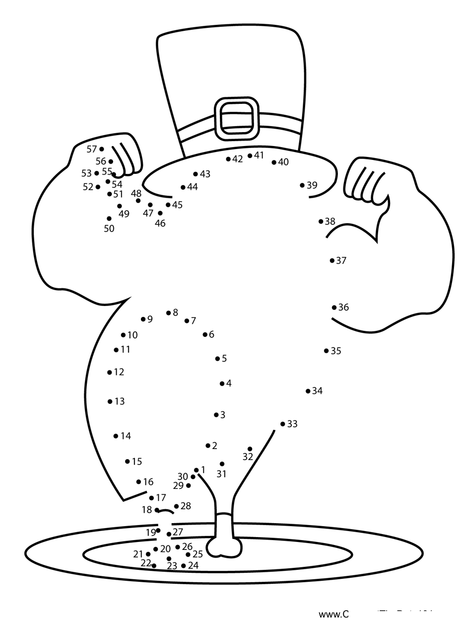 Thanksgiving-Chicken-On-Plate dot to dot worksheets