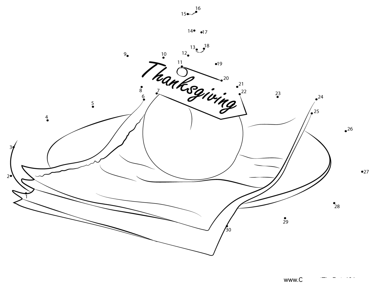 Thanksgiving-Day printable dot to dot worksheet