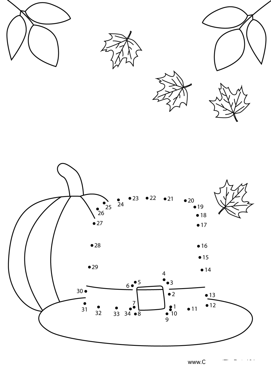 Thanksgiving-Decoration printable dot to dot worksheet