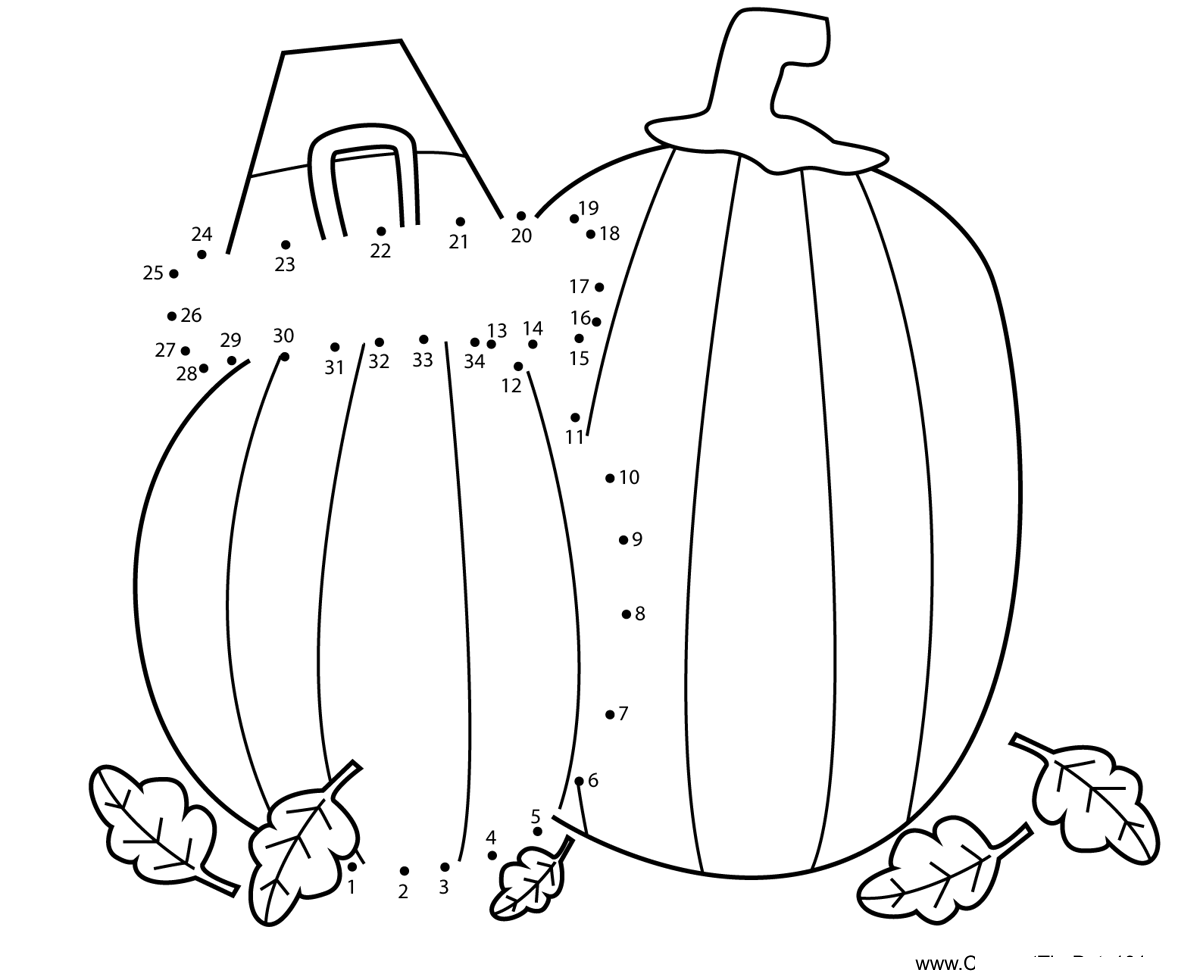 Thanksgiving-Pumpkin printable dot to dot worksheet