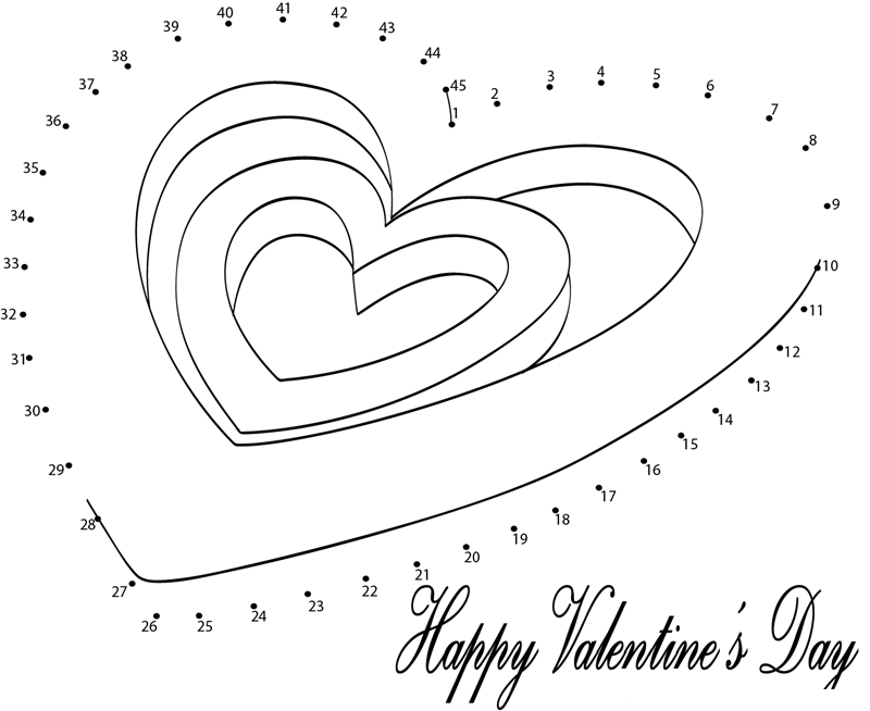 Most Popular Valentines Day printable dot to dot worksheet