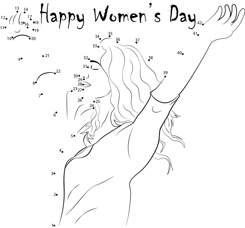 Gorgeous Women X27 S Day printable dot to dot worksheet