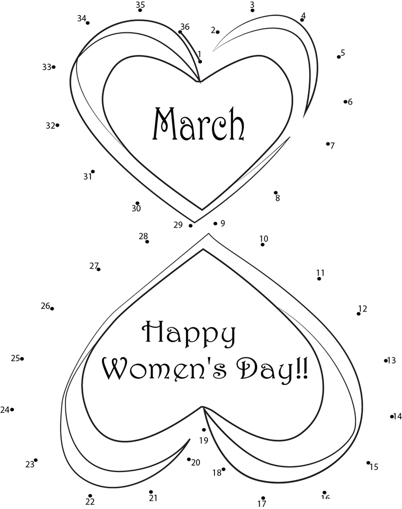 Happy International Women X27 S Day printable dot to dot worksheet