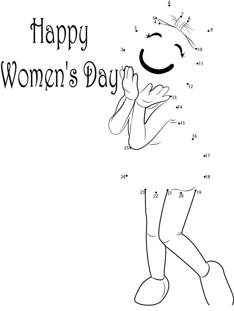 Happy Women X27 S Day printable dot to dot worksheet