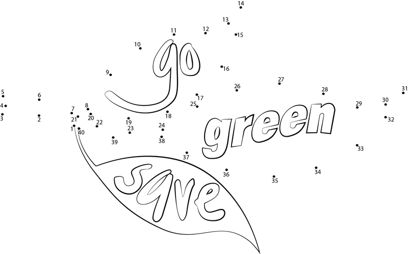 Green Environment Day printable dot to dot worksheet