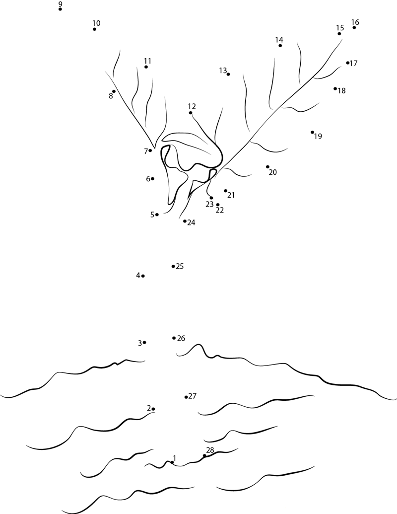 Tree Planting printable dot to dot worksheet