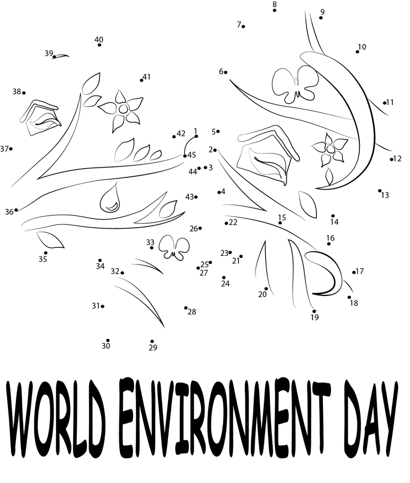 World Environment Day printable dot to dot worksheet