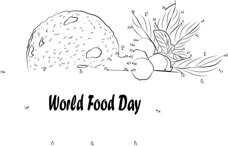 Celebrating Food Day printable dot to dot worksheet