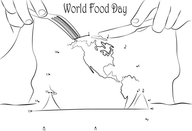 Hungry Planet printable dot to dot worksheet