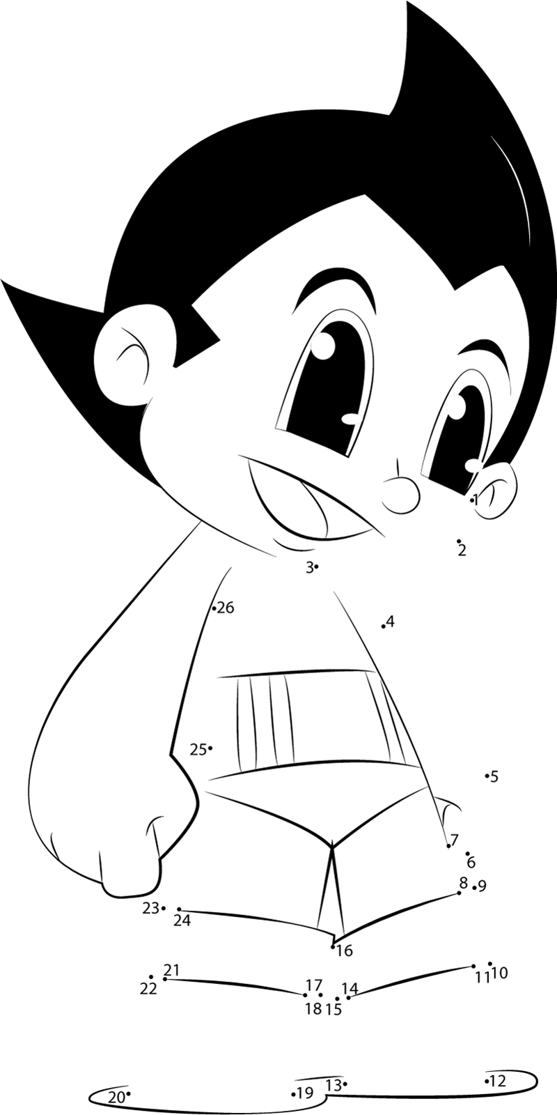 Action-Astro-Boy-Dot-To-Dot dot to dot worksheet