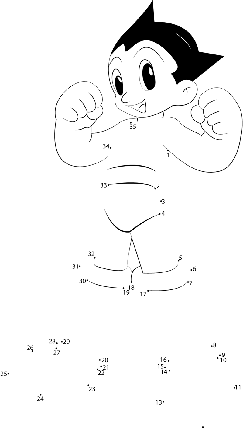 Astro-Boy-2-Dot-To-Dot dot to dot worksheet