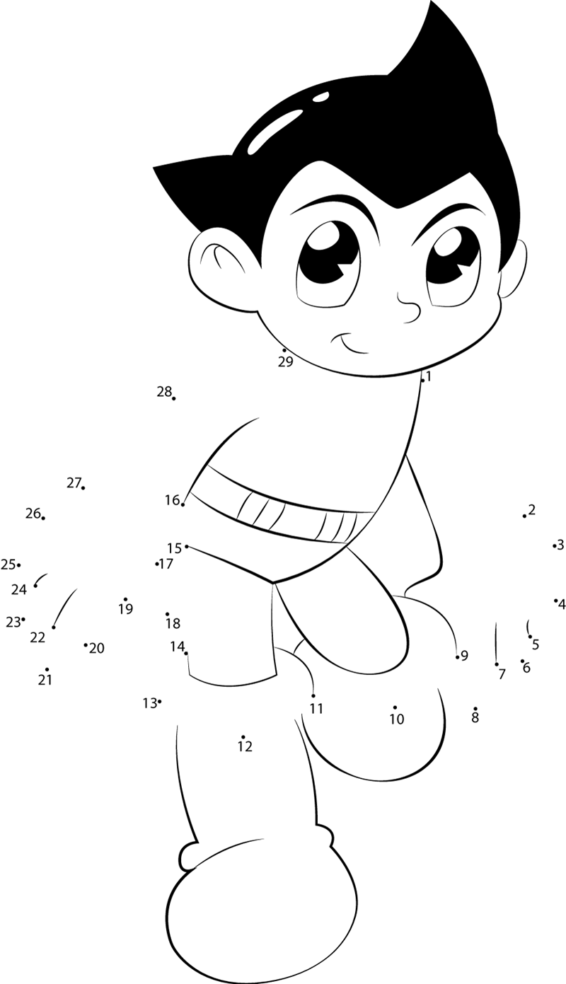 Astro-Boy-3-Dot-To-Dot dot to dot worksheet