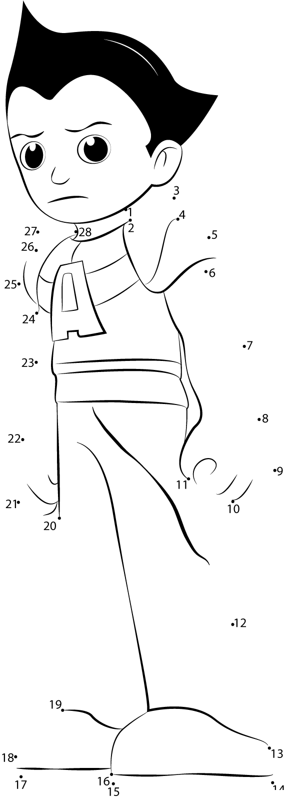 Astro-Boy-5-Dot-To-Dot dot to dot worksheet