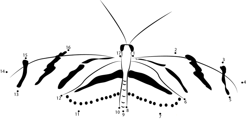 Monarch Butterfly dot to dot worksheets