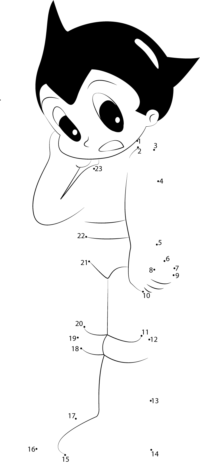 Astro-Boy-Think-Dot-To-Dot dot to dot worksheets