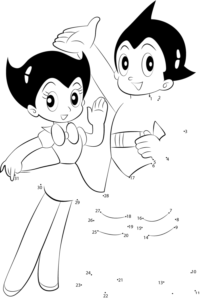 Classic-Astro-Boy-Dot-To-Dot dot to dot worksheets