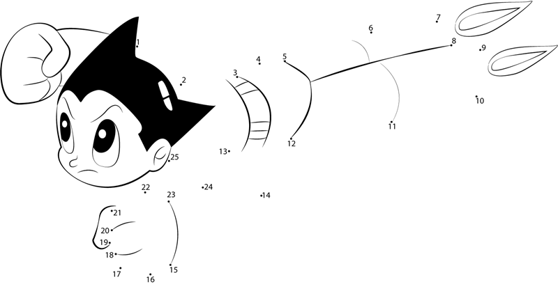 Fast-Astro-Boy-Dot-To-Dot dot to dot worksheets