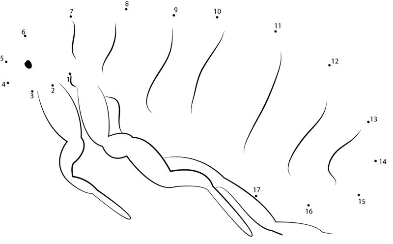 Dog Flea printable dot to dot worksheet