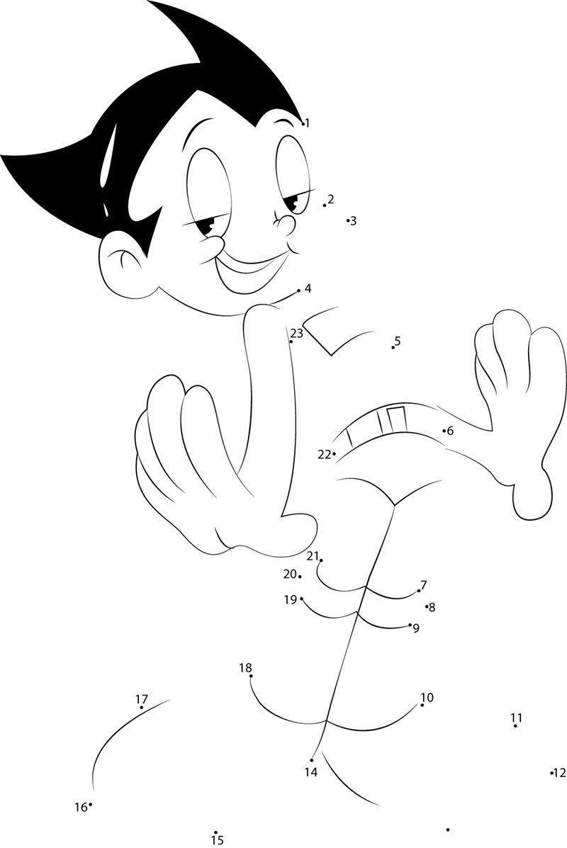 Go-Go-Astro-Boy-Dot-To-Dot printable dot to dot worksheet