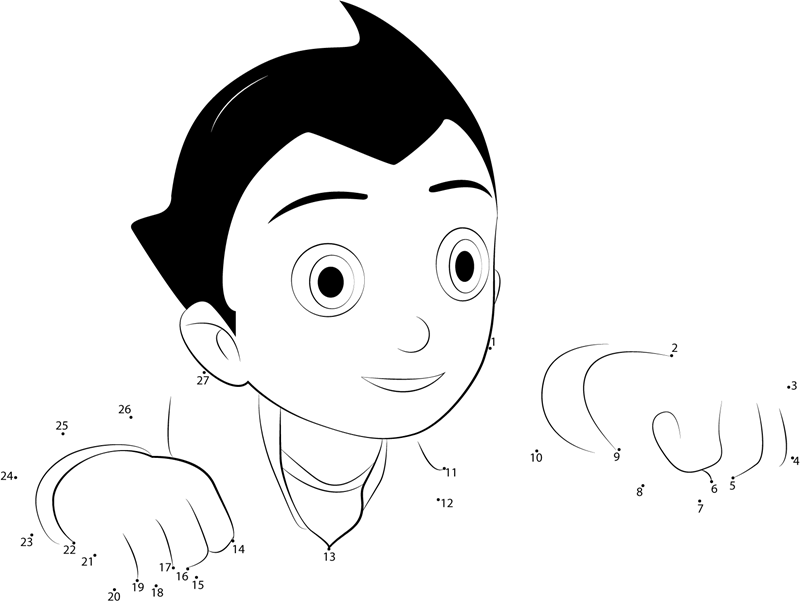 Hero-Astro-Boy-Dot-To-Dot printable dot to dot worksheet