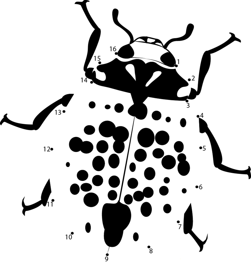 Rorschach Ladybug printable dot to dot worksheet