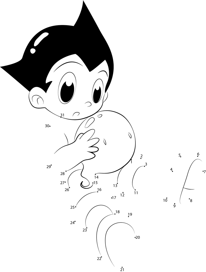 Little-Astro-Boy-Dot-To-Dot dot to dot worksheets