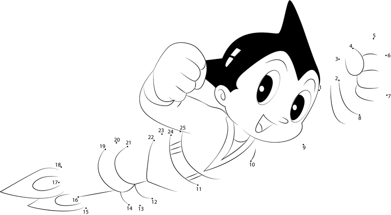 Look-Astro-Boy-Dot-To-Dot dot to dot worksheets