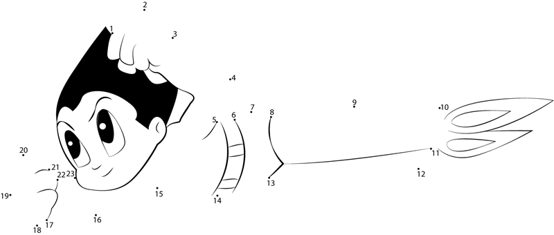 Relax-Astro-Boy-Dot-To-Dot dot to dot worksheets