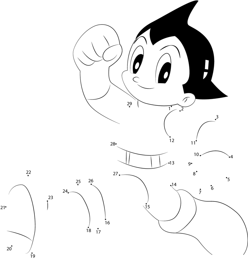 Run-Astro-Boy-Dot-To-Dot dot to dot worksheets