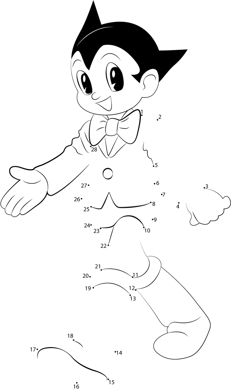 Walk-Astro-Boy-Dot-To-Dot printable dot to dot worksheet