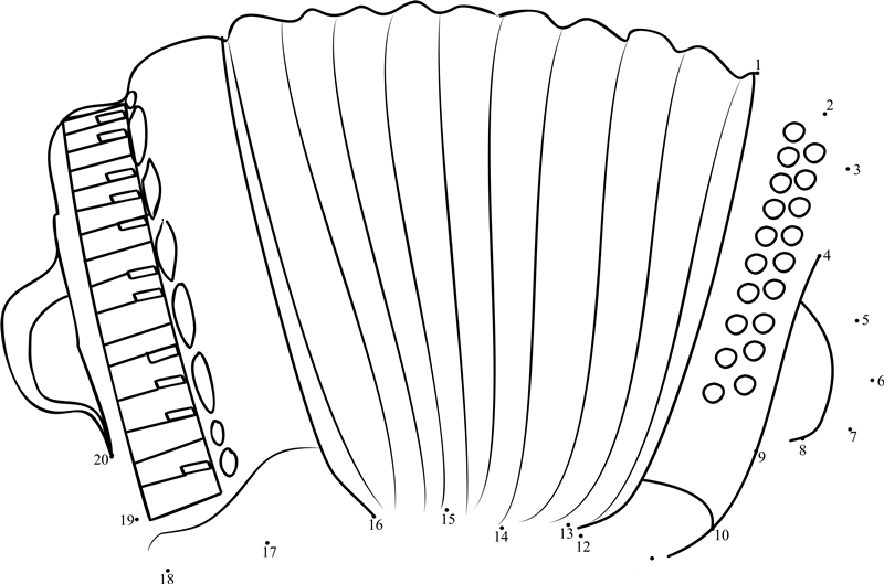 Accordion 01 dot to dot worksheet