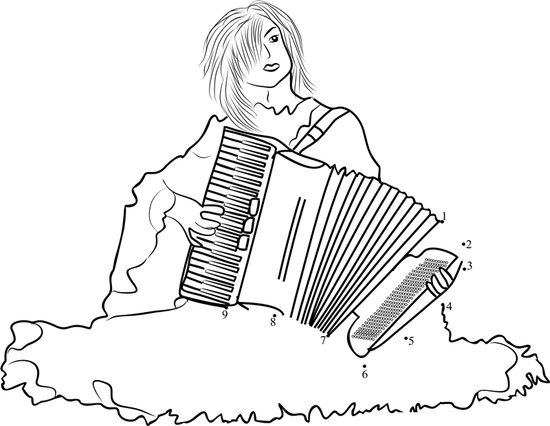 Accordion Player dot to dot worksheet