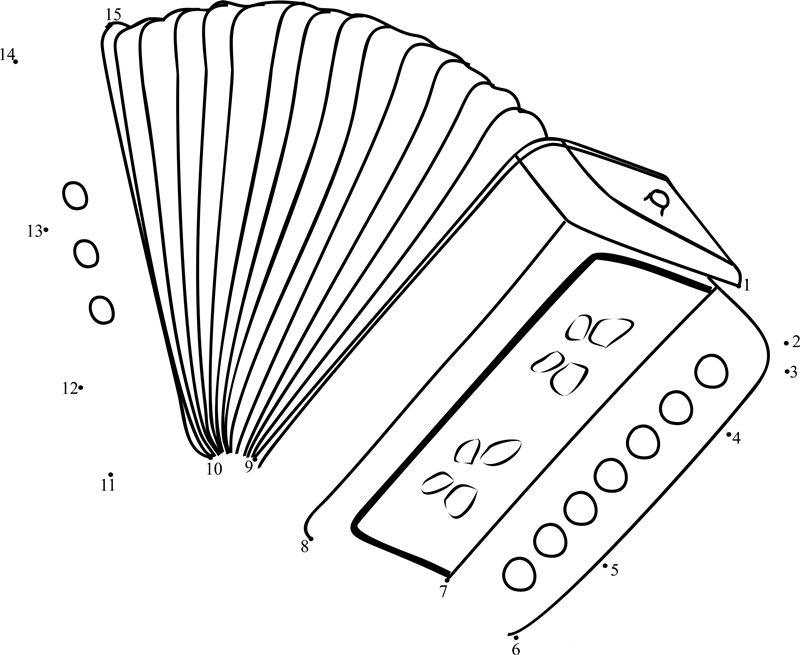 Childrens Beginners Accordion dot to dot worksheet