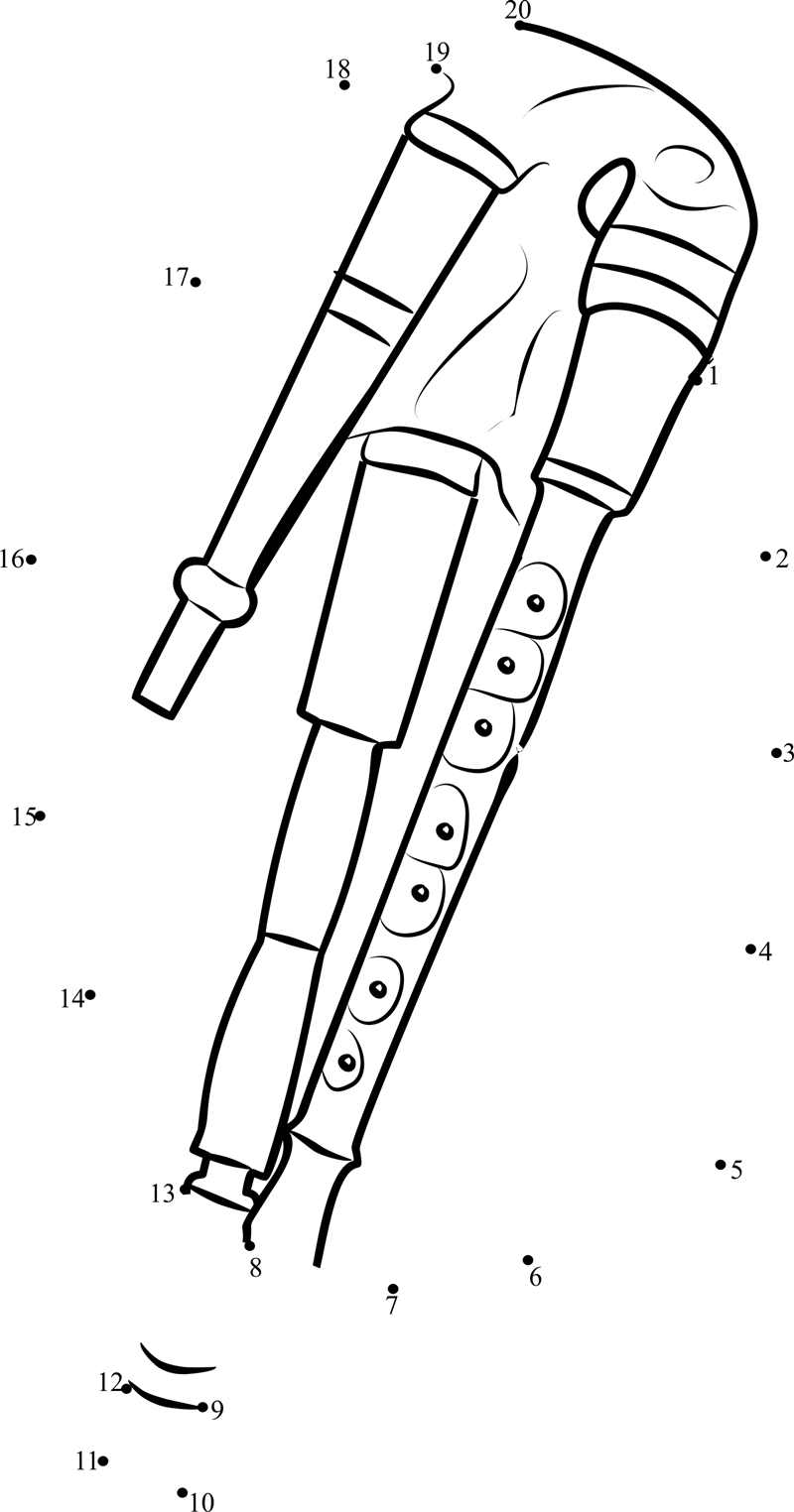 Ebony Wood Bagpipe dot to dot worksheets