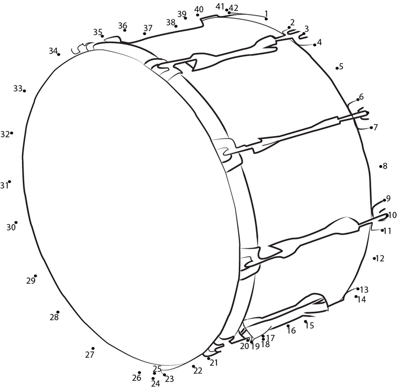 Bass Drum printable dot to dot worksheet