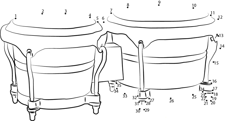 Bongo Drum printable dot to dot worksheet