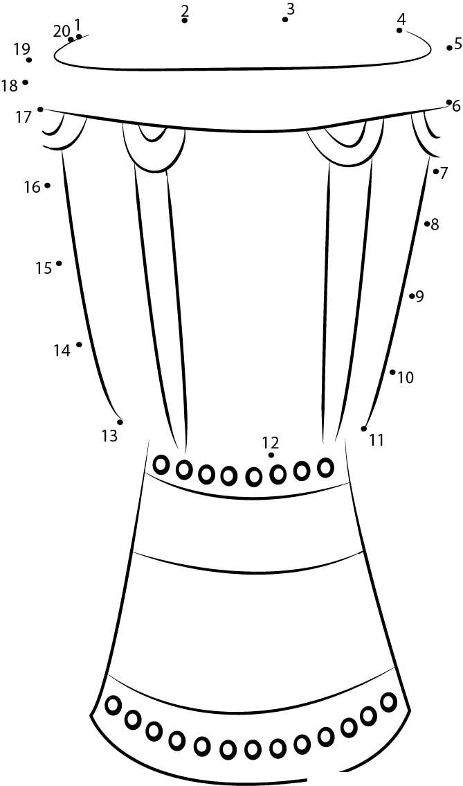 Bongo Drum 2 printable dot to dot worksheet