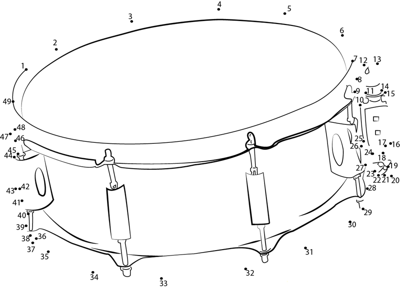 Drum printable dot to dot worksheet