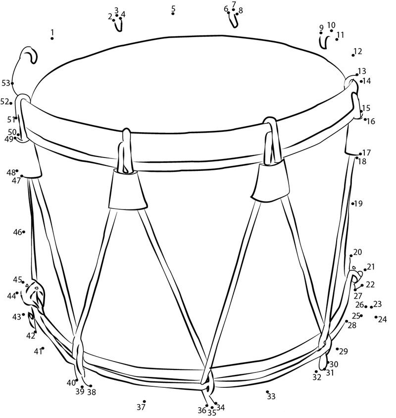 Drumroll printable dot to dot worksheet