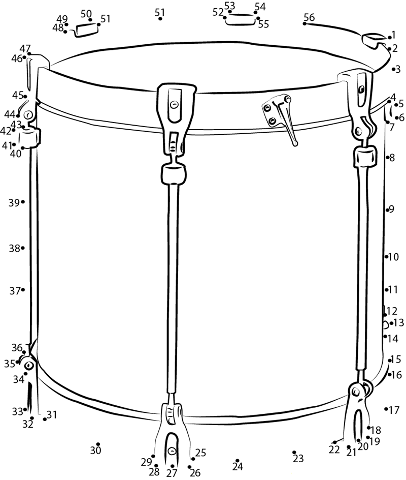 Scottish Tenor Drum printable dot to dot worksheet