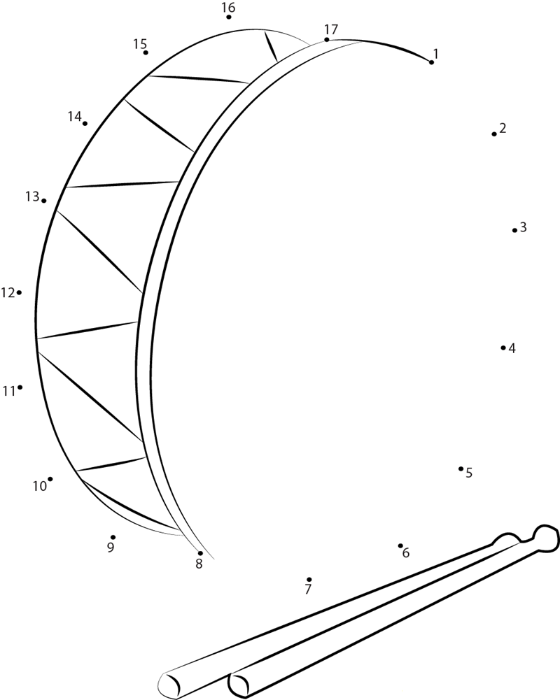 Snare Drum printable dot to dot worksheet