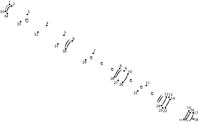 Baroque Flute printable dot to dot worksheet