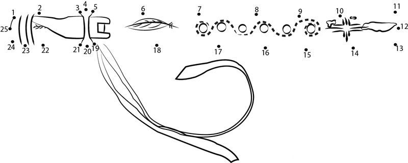 Indian Pipes Chinaberry Flute printable dot to dot worksheet