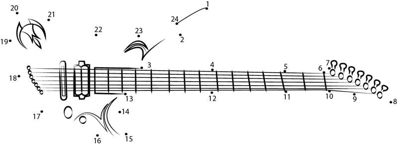 Gary Kramer Guitar printable dot to dot worksheet