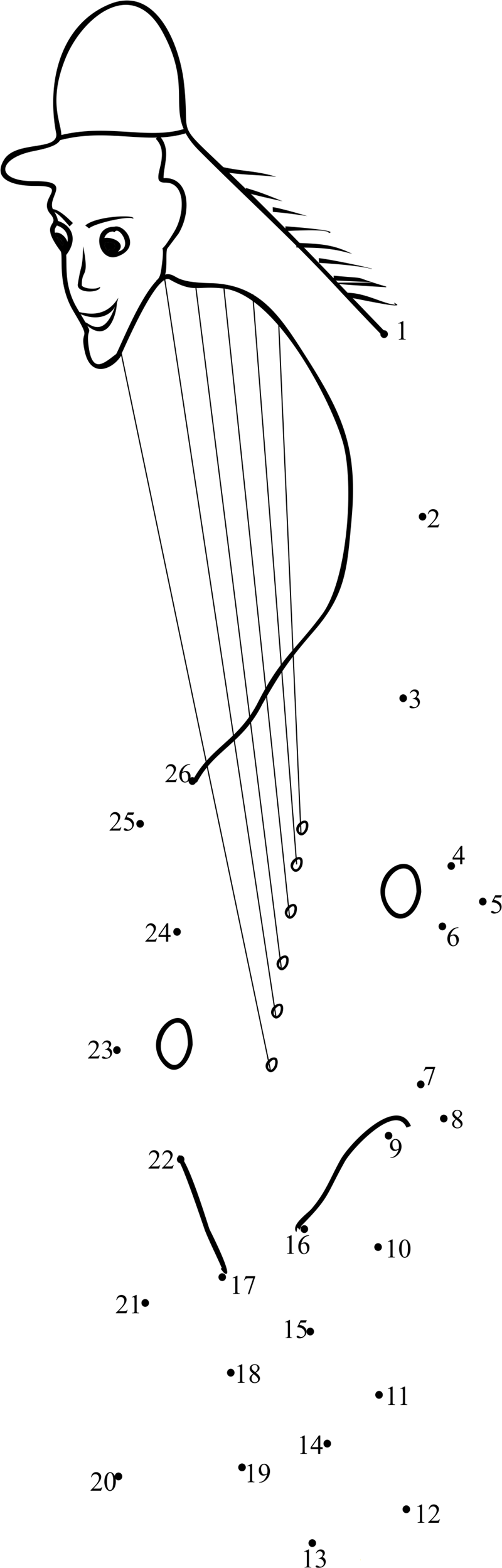 African Harp dot to dot worksheets