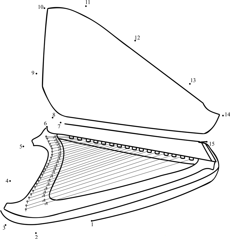 Harp Travel Case printable dot to dot worksheet